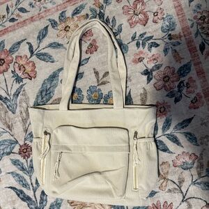 Cream Corduroy Tote Bag